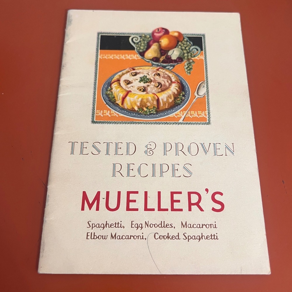 Vintage 1929 Muellers Tested & Proven Recipes Pasta Cookbook Booklet Advertising